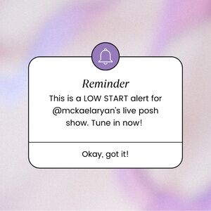 Like To Be Notified! LOW START ALERT ‼️🛍️💨